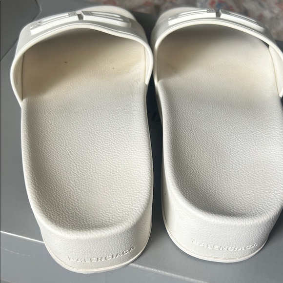 Balenciaga White Slide Sandals - Picture 6 of 10
